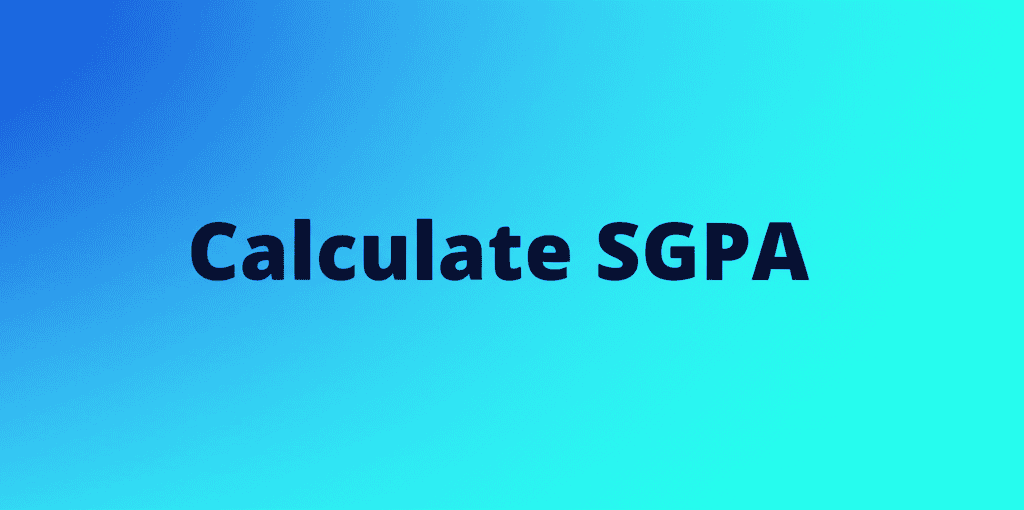 Calculate SGPA